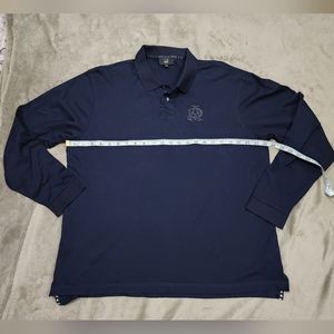 dunhill Alfred Dunhill Embroidered Logo Polo Long Sleeve Navy Blue